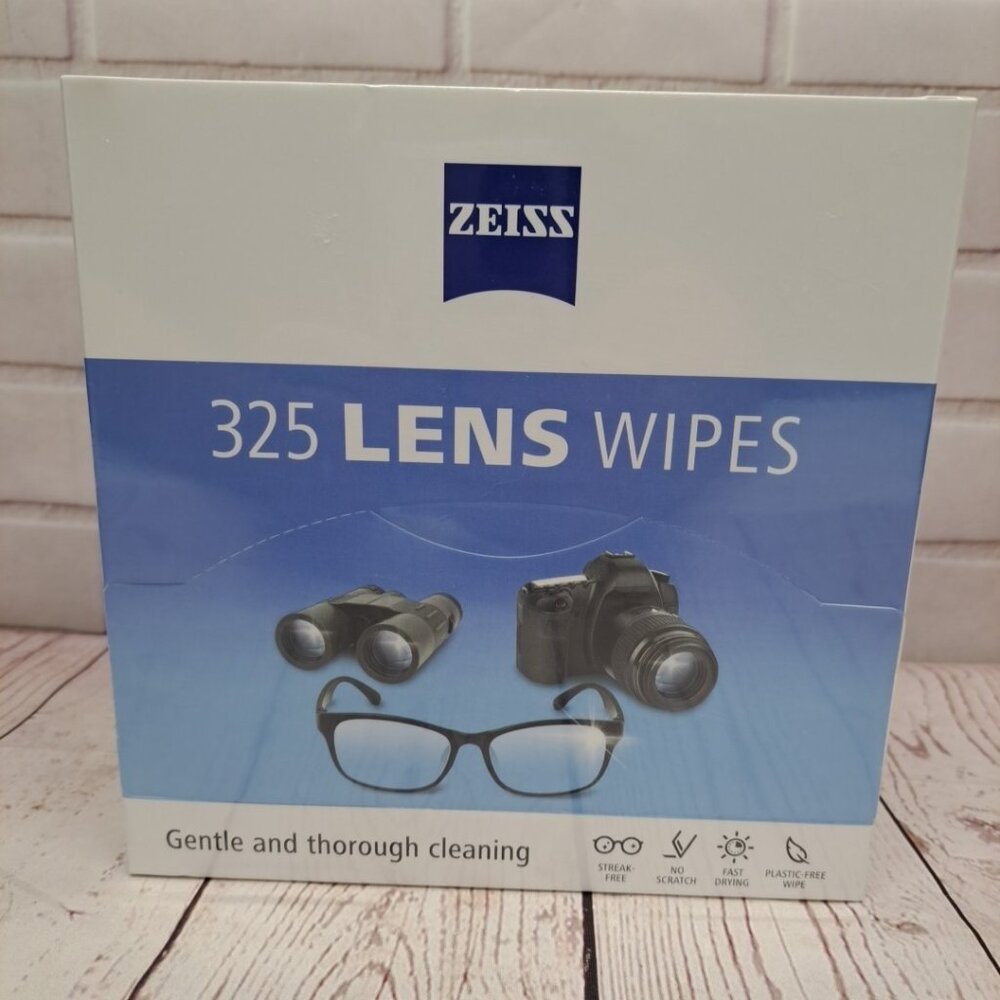 ZEISS 325ct Lens Cleaning Wipes - Gentle & Thorough Eyeglass Wipes, Sealed Box